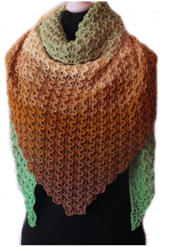 Strickanleitung Dreieckstuch Crysaleana für Bobbel