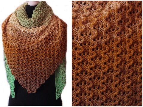 Strickanleitung Dreieckstuch Crysaleana für Bobbel