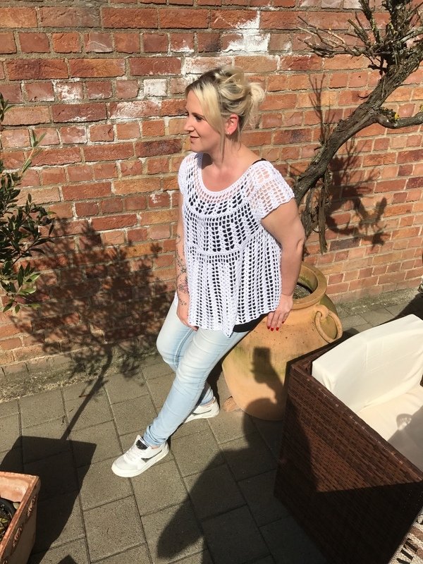 Häkelanleitung Shirt "Florblanca" - alle Größen - Bild 2