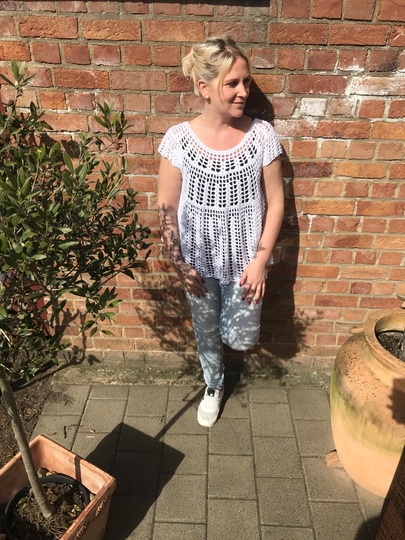 Häkelanleitung Shirt "Florblanca" - alle Größen