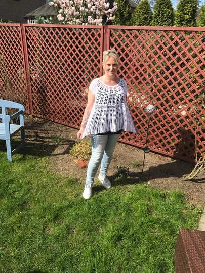 Häkelanleitung Shirt "Florblanca" - alle Größen