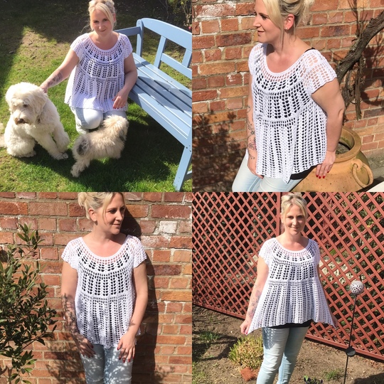 Häkelanleitung Shirt "Florblanca" - alle Größen