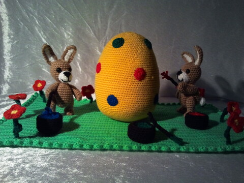 PDF Häkelanleitung - Amigurumi "Fleißige Häschen"