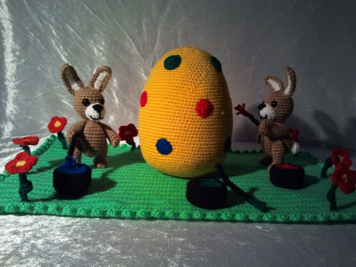 PDF Häkelanleitung - Amigurumi "Fleißige Häschen"