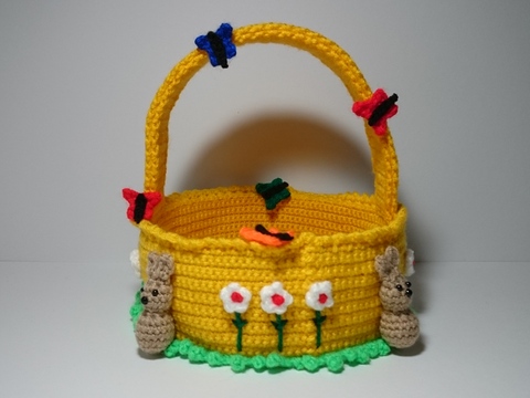 PDF Häkelanleitung - Amigurumi - Osterkörbchen - Häschen