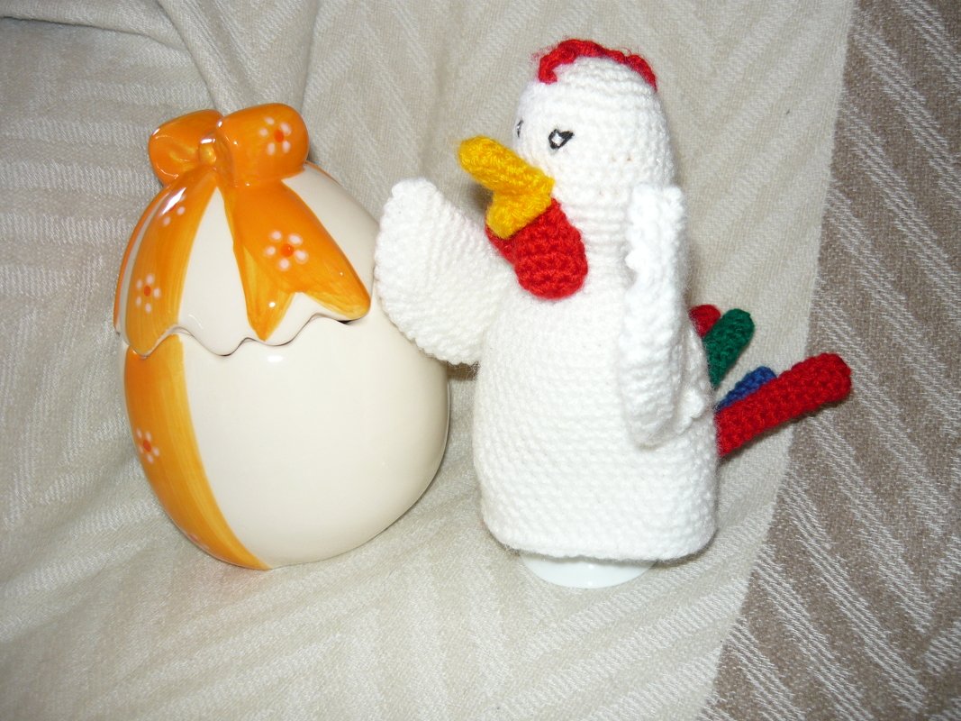 Häkelanleitung Hahn Eierwärmer