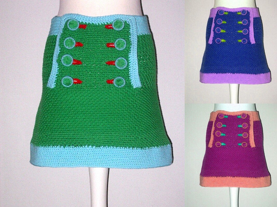 Süßer Sommer- Klapp- Rock in leuchtenden Farben in Größe S- XL