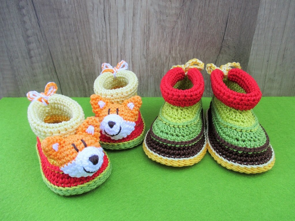 Häkelanleitung Baby-Booties / Babyschühchen Fuchs - 4 Größen - Bild 3