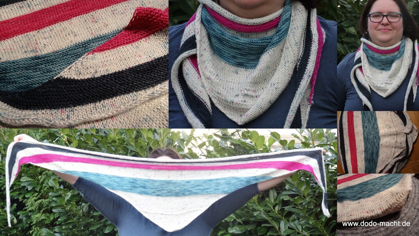 Speckled  Stripes - short shawl - Image 2