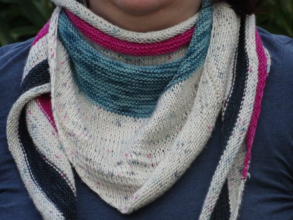 Speckled  Stripes - short shawl