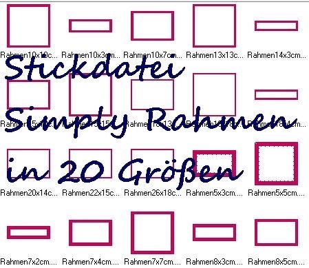 Stickdatei Simply Rechteck Rahmen in 20 Größen