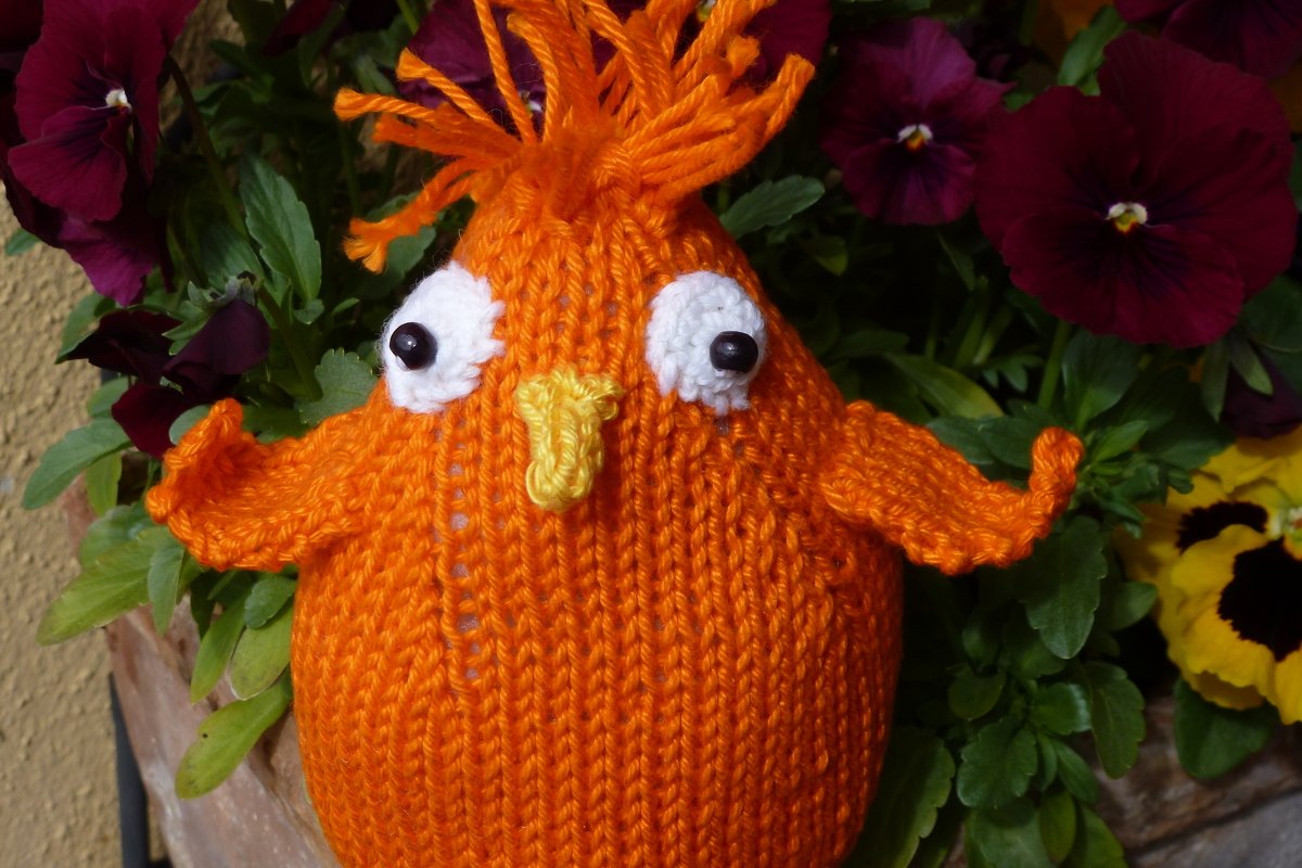 Schräger Vogel  gestrickt  ca 10 cm groß - Bild 5