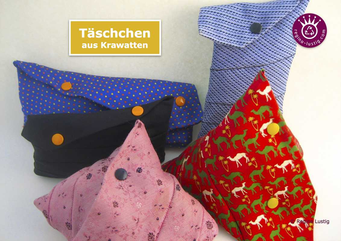 Täschchen aus Krawatten, Upcycling für Nähanfänger
