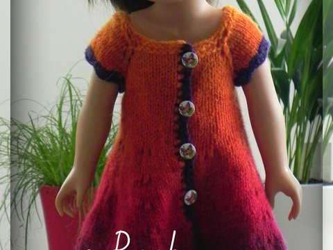 eBook PDF Strickanleitung Puppenkleid "Sunset"