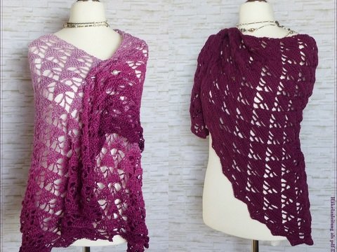 "Sweet Kiss" luftiges sommerliches Häkeltuch / Dreieckstuch