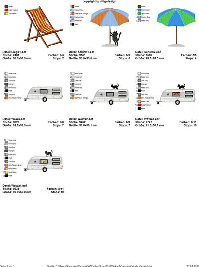 Stickdateien Camping-Freude für den 10x10 Rahmen