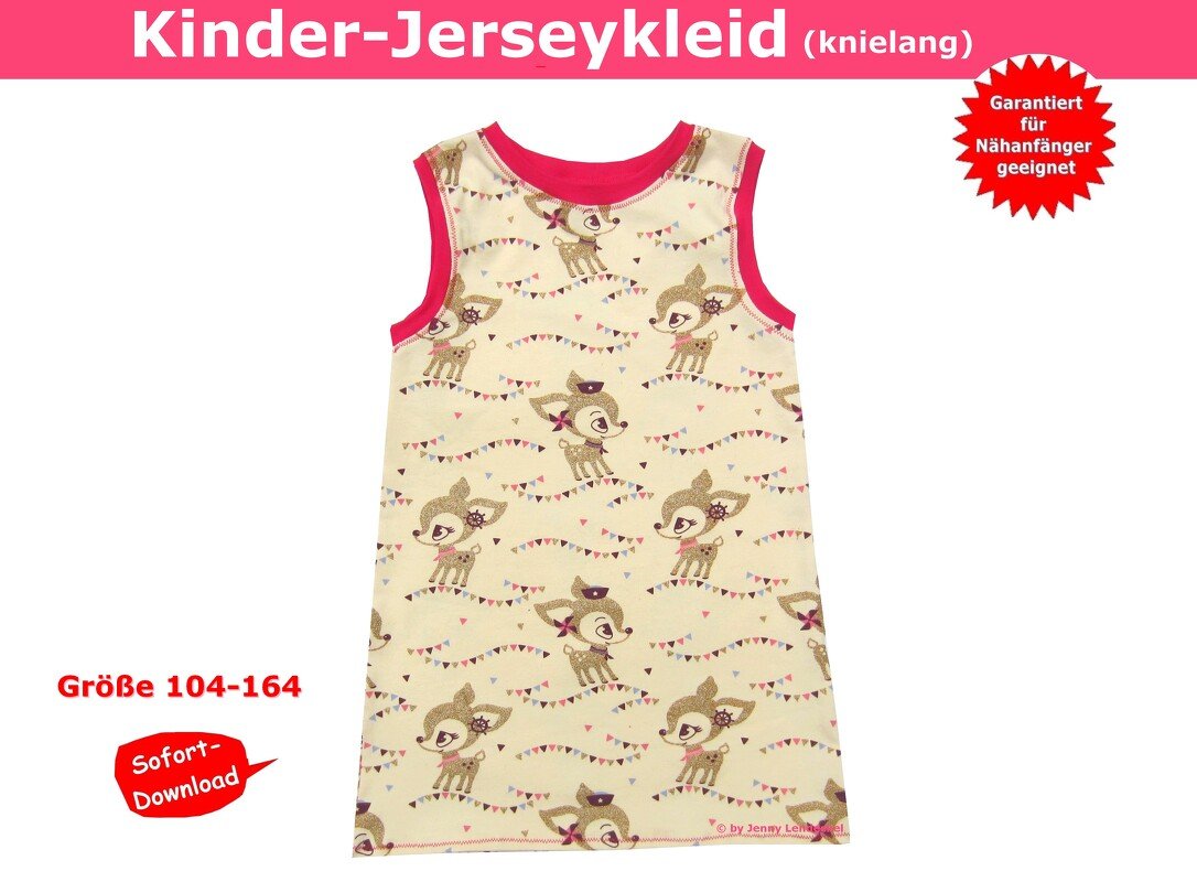 Jersey Kinderkleid - Schnittmuster &amp; Nähanleitung
