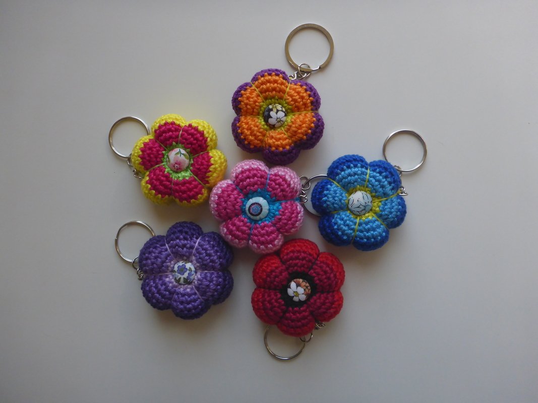 Bunte Blume Schlüsselanhänger