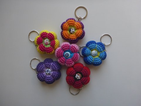 Bunte Blume Schlüsselanhänger