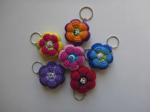 Bunte Blume Schlüsselanhänger