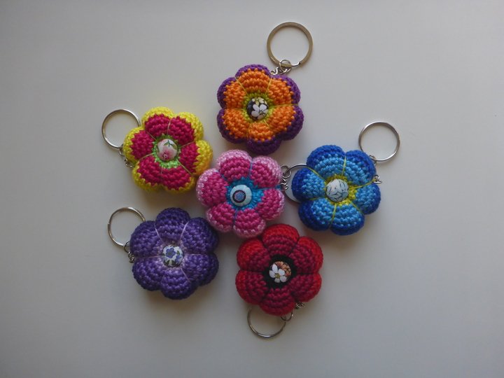 Bunte Blume Schlüsselanhänger