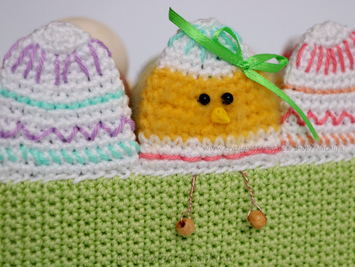 Osterkörbchen 'Küken' + Gratis Anleitung für Eierwärmer