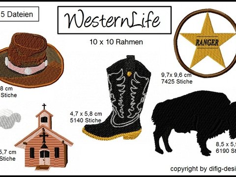 Stickdateien Western-Life für den 10x10 Rahmen