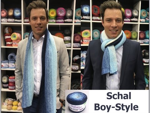 Schal Boy-Style aus 1 Woolly Hugs Bobbel-Cotton gestrickt