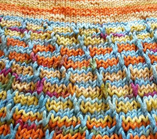 Market bag knitting pattern "Caribbean Dreams", mosaic colorwork