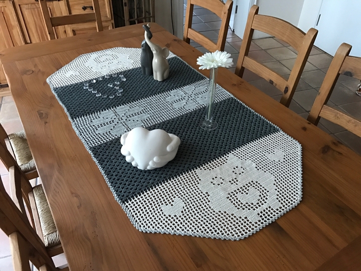 Häkeln/Tischläufer Eule + BONUS