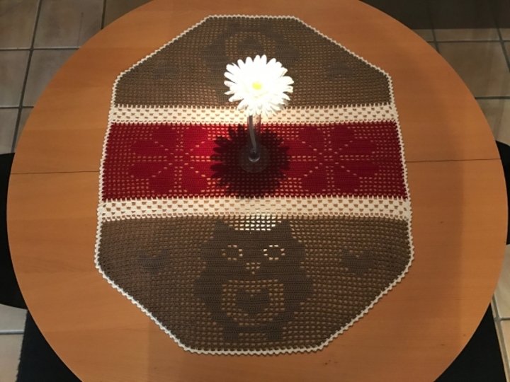 Häkeln/Tischläufer Eule + BONUS