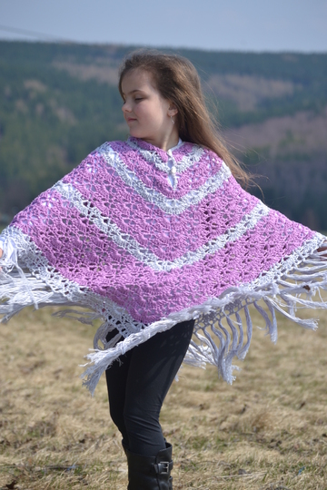 - NEELA -  Poncho für alle Größen und Material häkeln, Frühling und Sommer, Retroponcho