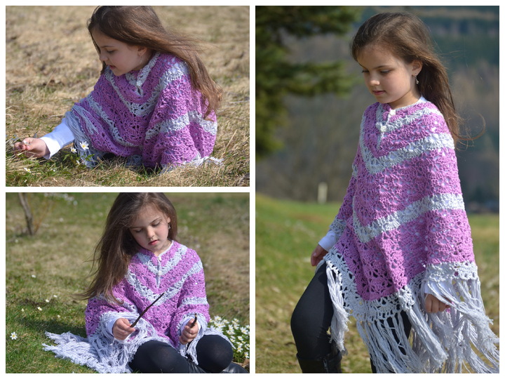 - NEELA -  Poncho für alle Größen und Material häkeln, Frühling und Sommer, Retroponcho