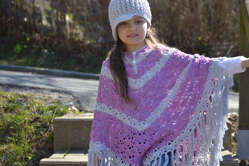 - NEELA -  Poncho für alle Größen und Material häkeln, Frühling und Sommer, Retroponcho