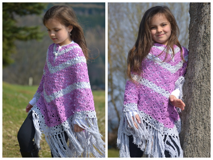 - NEELA -  Poncho für alle Größen und Material häkeln, Frühling und Sommer, Retroponcho