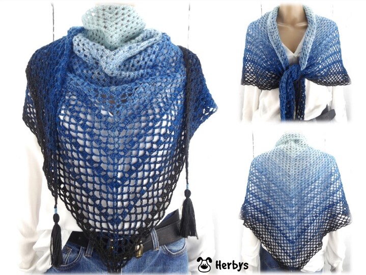 Häkelanleitung Dreieckstuch "Wasserfall"