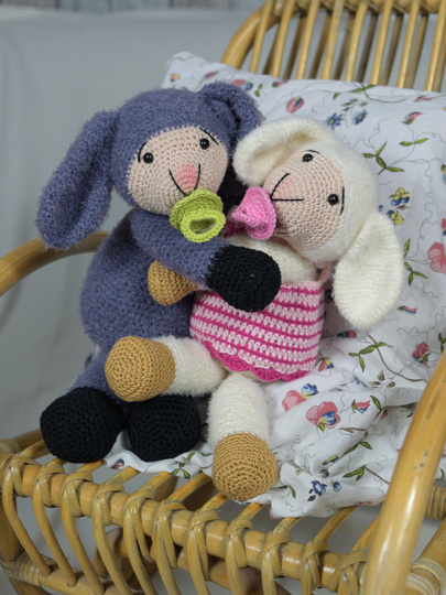 Schafe mit herausnehmbarem Schnuller oder kurz Lolle und Bolle