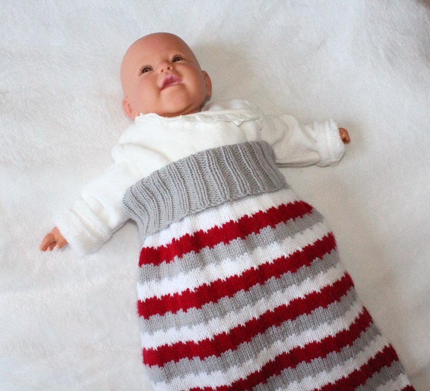 Strickanleitung Baby-Schlafsack, Schlupfsack, Pucksack, 2 Größen, 0 - 12 Monate