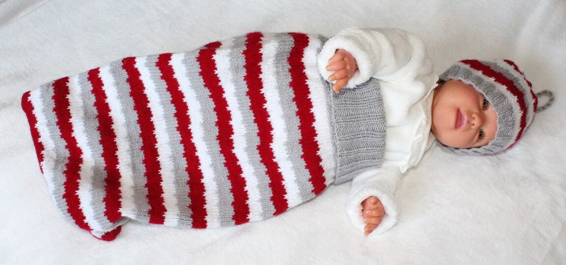 Strickanleitung Baby-Schlafsack, Schlupfsack, Pucksack, 0 - 12 Monate  #147
