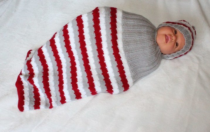 Strickanleitung Baby-Schlafsack, Schlupfsack, Pucksack, 2 Größen, 0 - 12 Monate