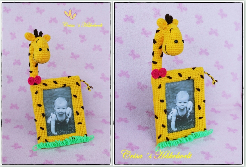Häkelanleitung Bilderrahmen ++ Giraffe Elli ++