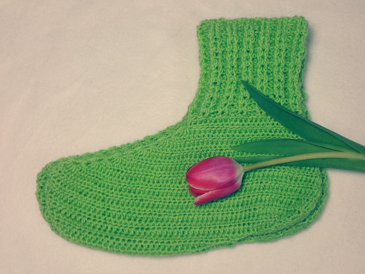 Häkelanleitung „faule Socke“ für Damen in den Größen 36/37, 38/39, 40/42
