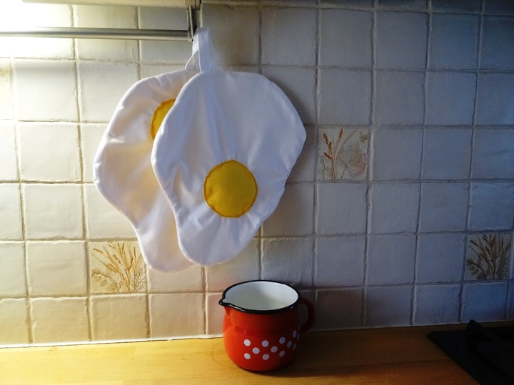 Ein Spiegelei in der Küche :o)) Topflappen