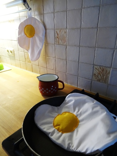 Ein Spiegelei in der Küche :o)) Topflappen