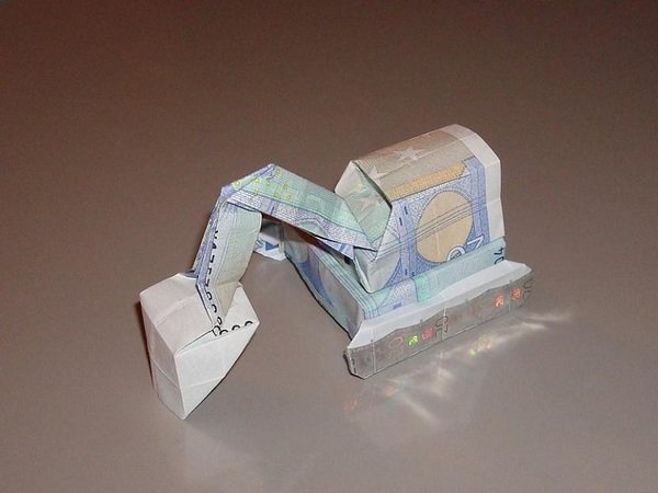 Origami Geldschein Bagger (***)
