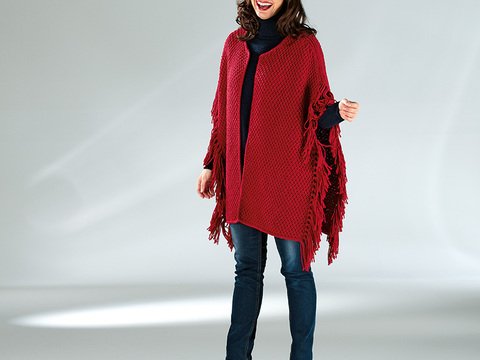 Strickanleitung Damencape mit Fransen "Riga" 757014