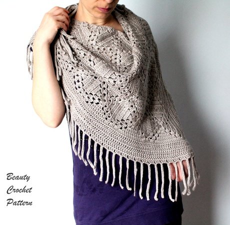 Gray Shawl Crochet Pattern