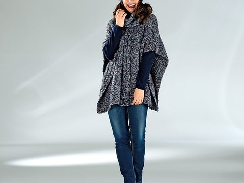 Strickanleitung Damenponcho, Mütze und Loop "Corina & Toledo" 757026