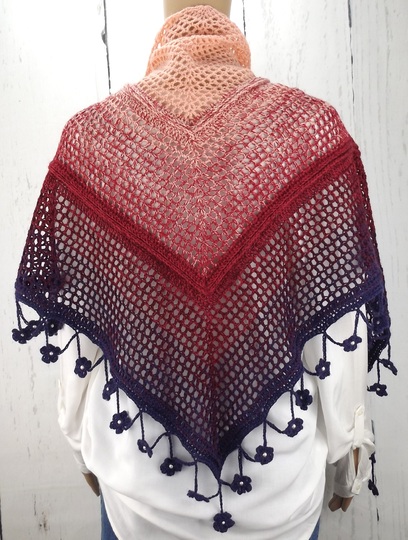 Häkelanleitung Dreieckstuch "Alpenglühen"