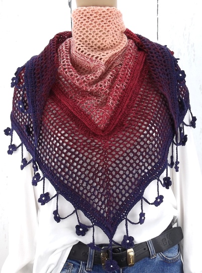 Häkelanleitung Dreieckstuch "Alpenglühen"